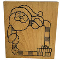 Darcies Rubber Stamp Santa Candy Cane Frame Christmas Card Making Gift Tags Wooden Holidays
