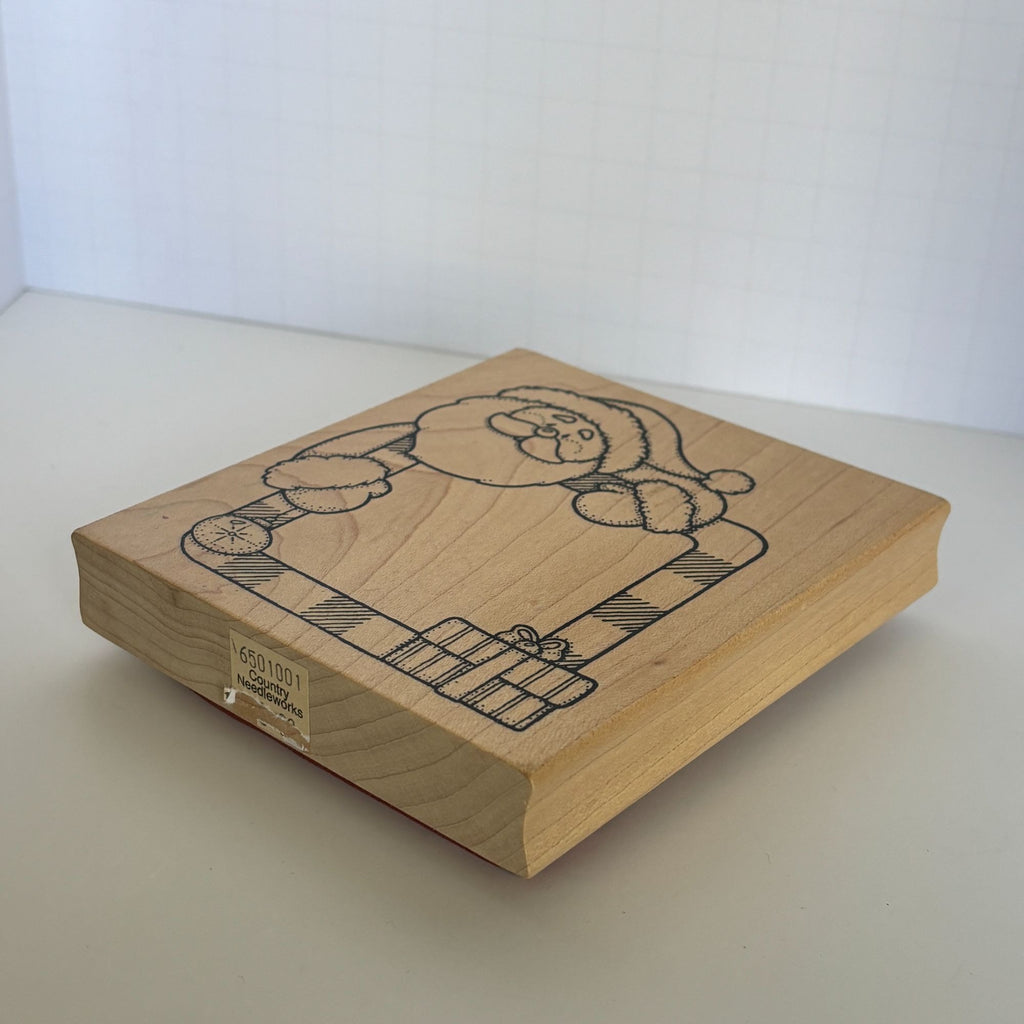 Darcies Rubber Stamp Santa Candy Cane Frame Christmas Card Making Gift Tags Wooden Holidays
