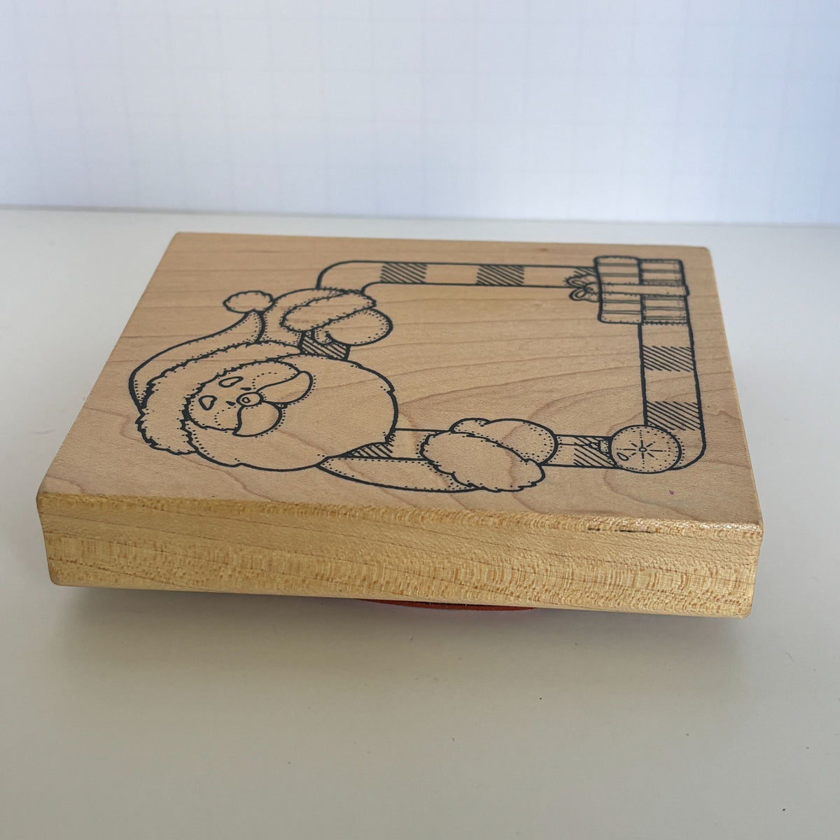 Darcies Rubber Stamp Santa Candy Cane Frame Christmas Card Making Gift Tags Wooden Holidays