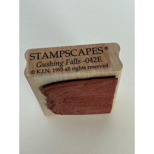 Stampscapes Rubber Stamp Gushing Falls Waterfall Nature Outdoors Landscape 042E