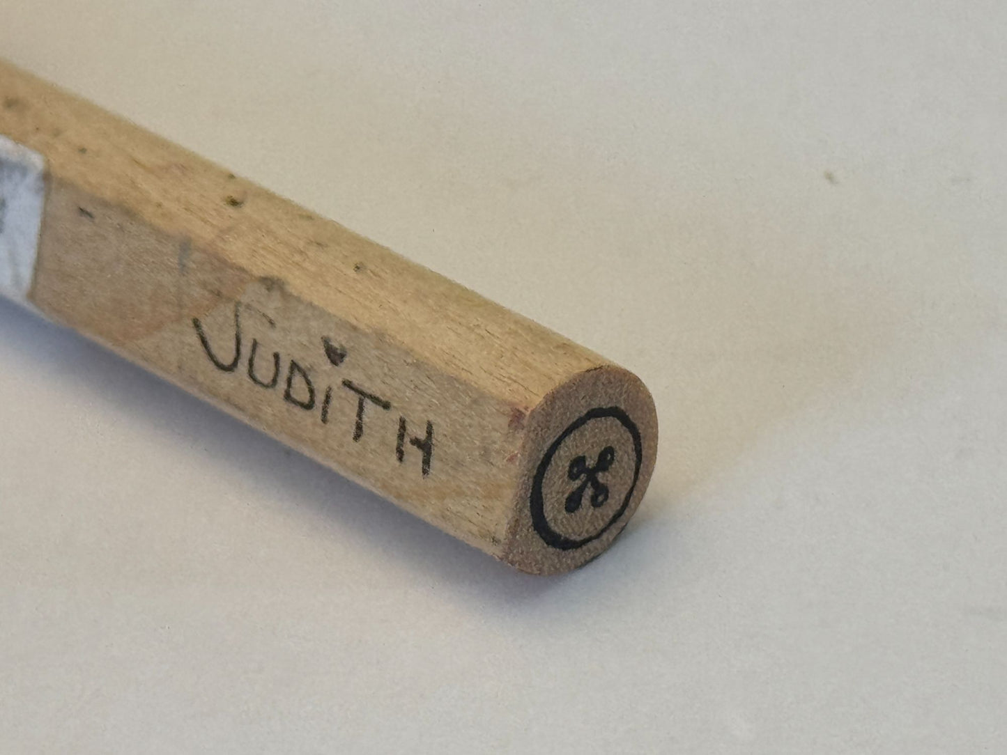 Judith Stick Rubber Stamp Round Button Sewing Notion Dowel Card Making Crafting