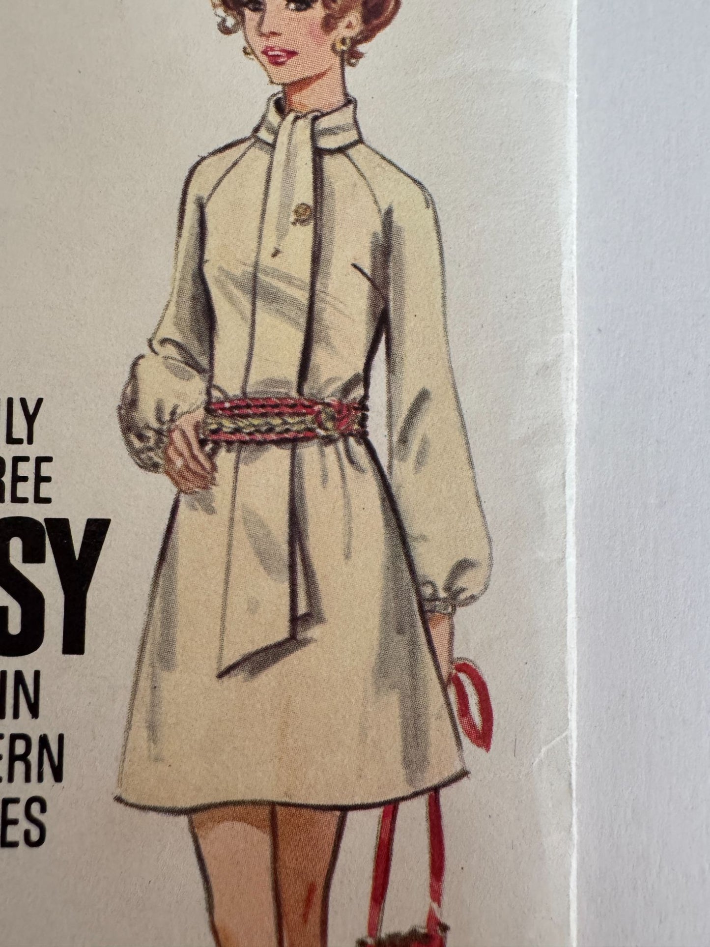Butterick Sewing Pattern 5654 Mod A-Line Dress Vintage 1960s 12 Bust 34 Uncut