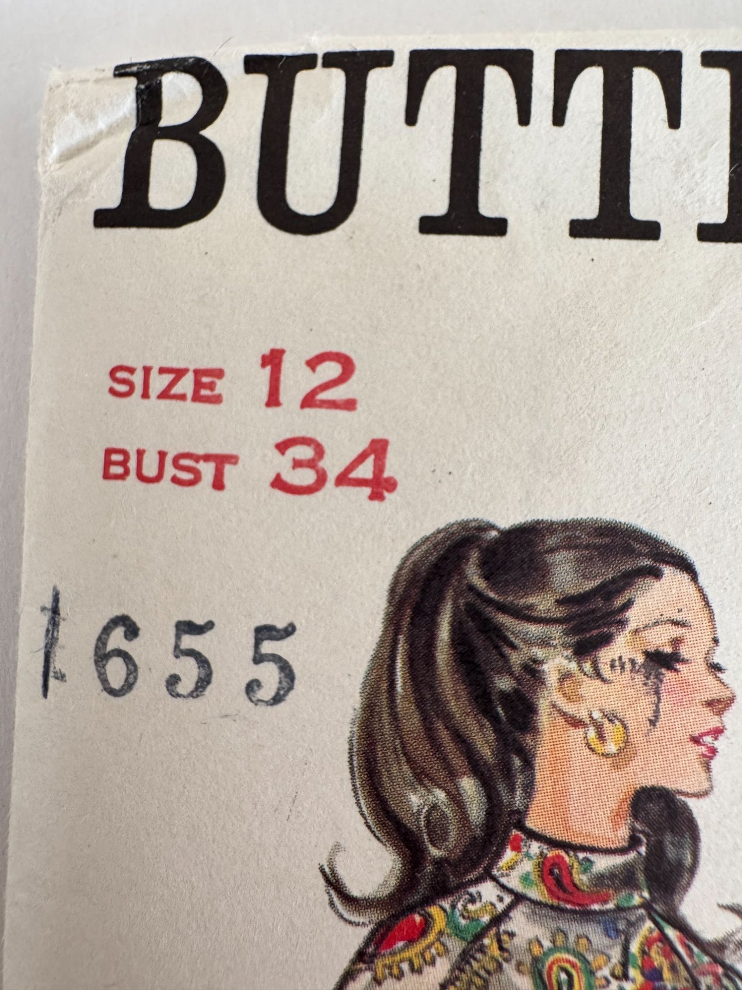 Butterick Sewing Pattern 5654 Mod A-Line Dress Vintage 1960s 12 Bust 34 Uncut