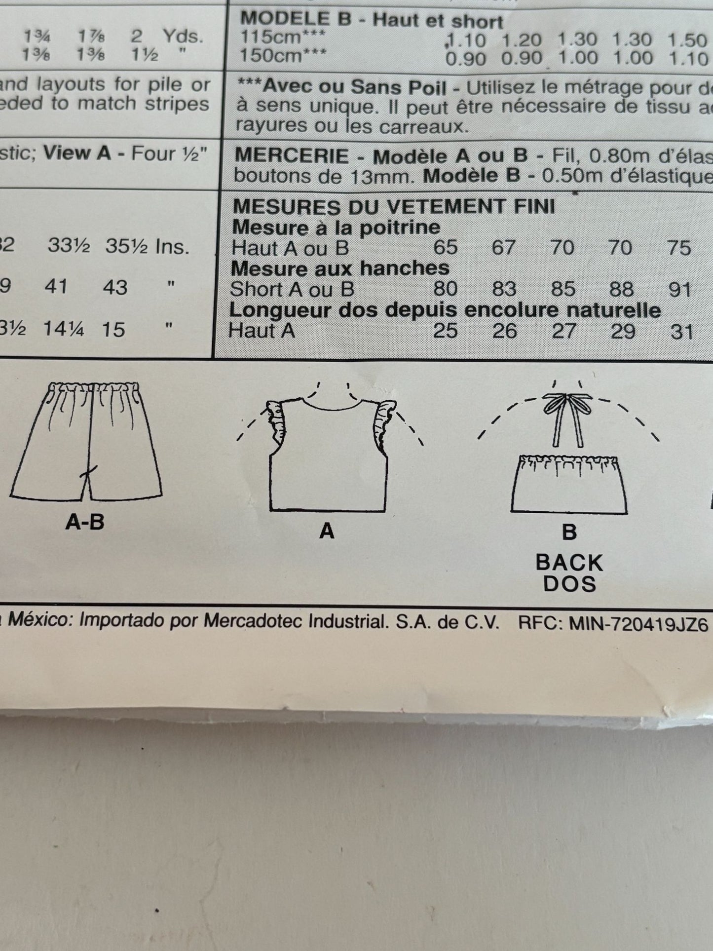 McCalls Sewing Pattern 2167 Girls Top and Shorts Set Summer Outfit Easy 3-6 UC