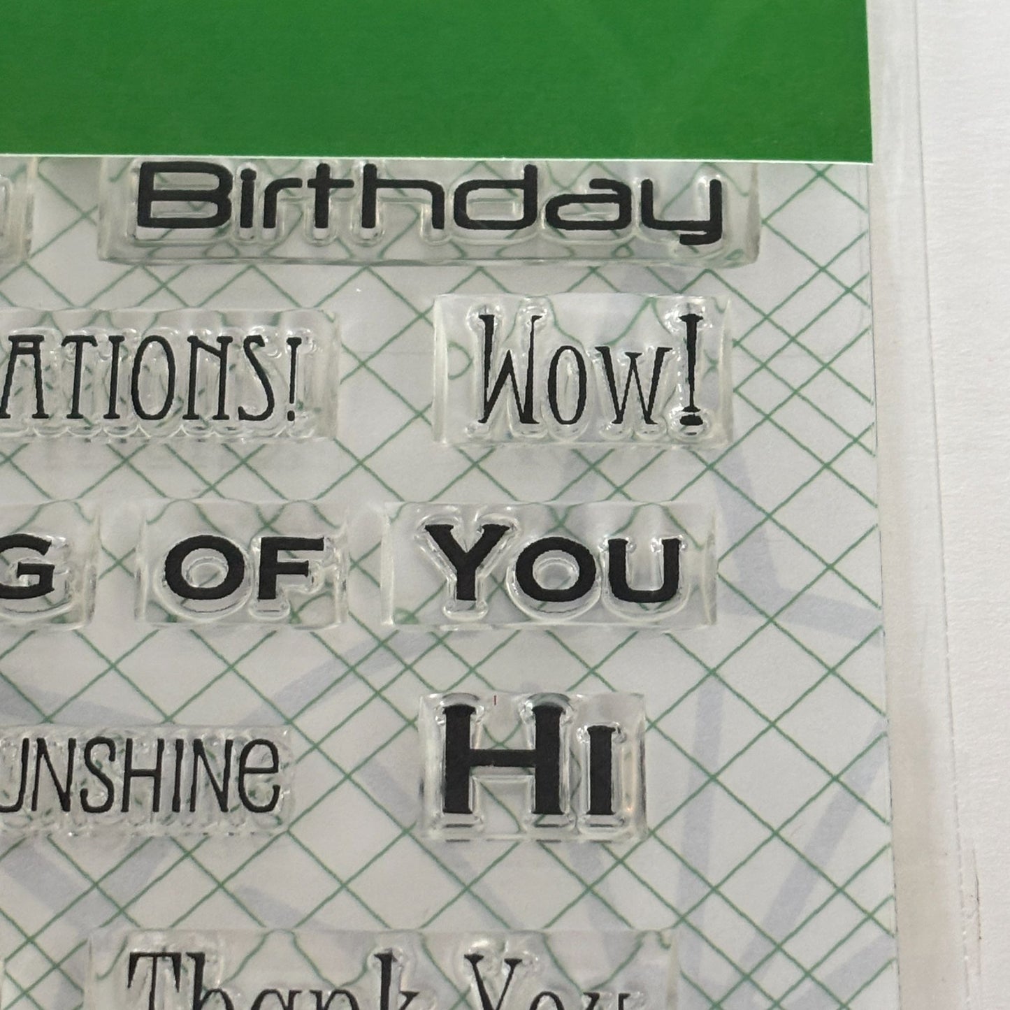 Jillibean Soup Sentiments Stamp Set Happy Birthday Thank You Hello Card Making Words Wow