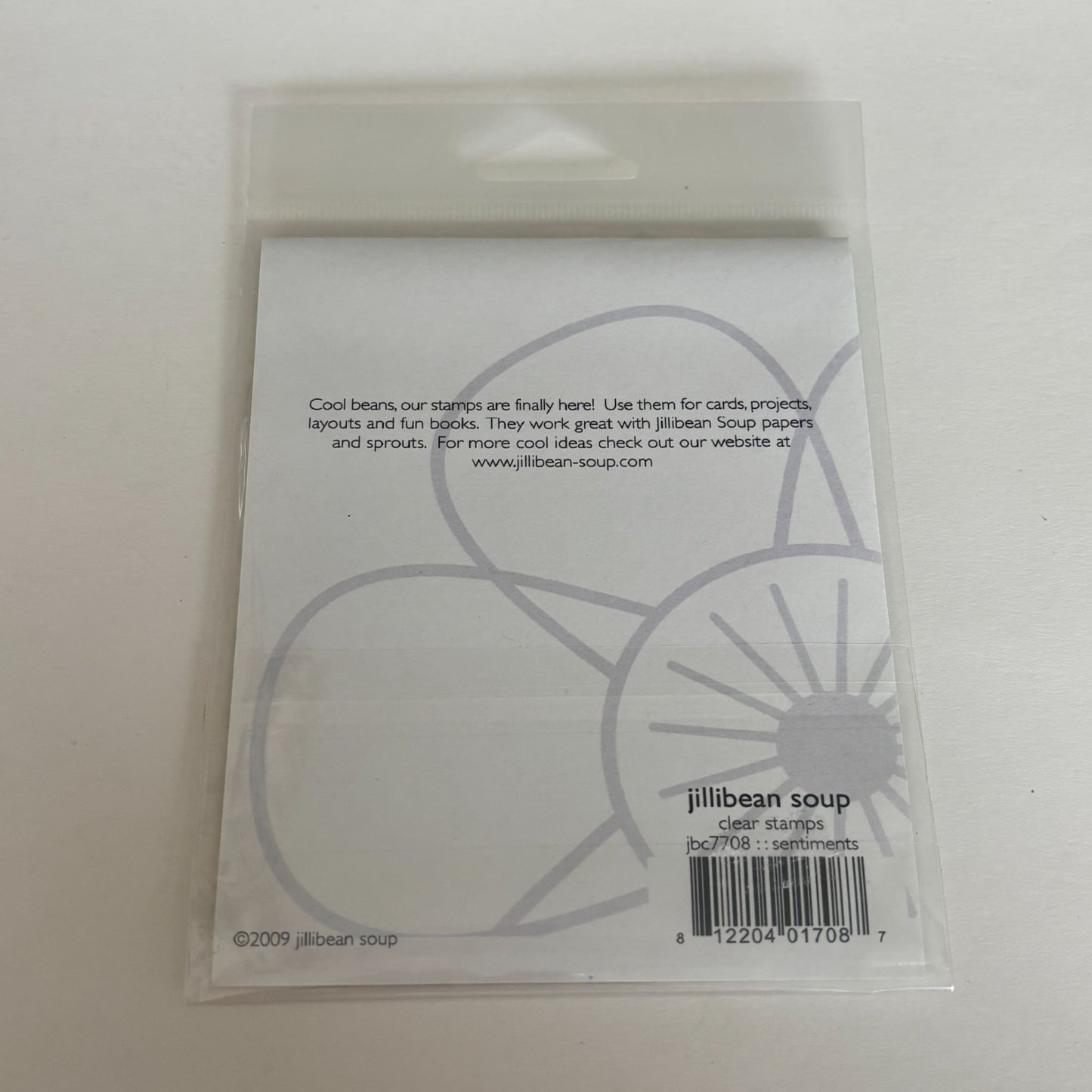 Jillibean Soup Sentiments Stamp Set Happy Birthday Thank You Hello Card Making Words Wow