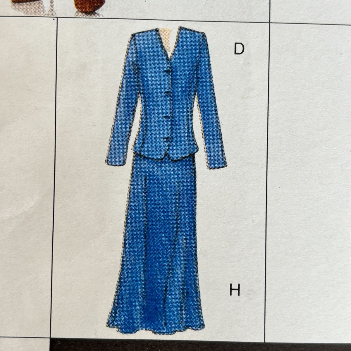 Vogue Sewing Pattern 2174 Jacket Skirt 90s Minimalist Quiet Luxury Uncut 8-12 Career Suit