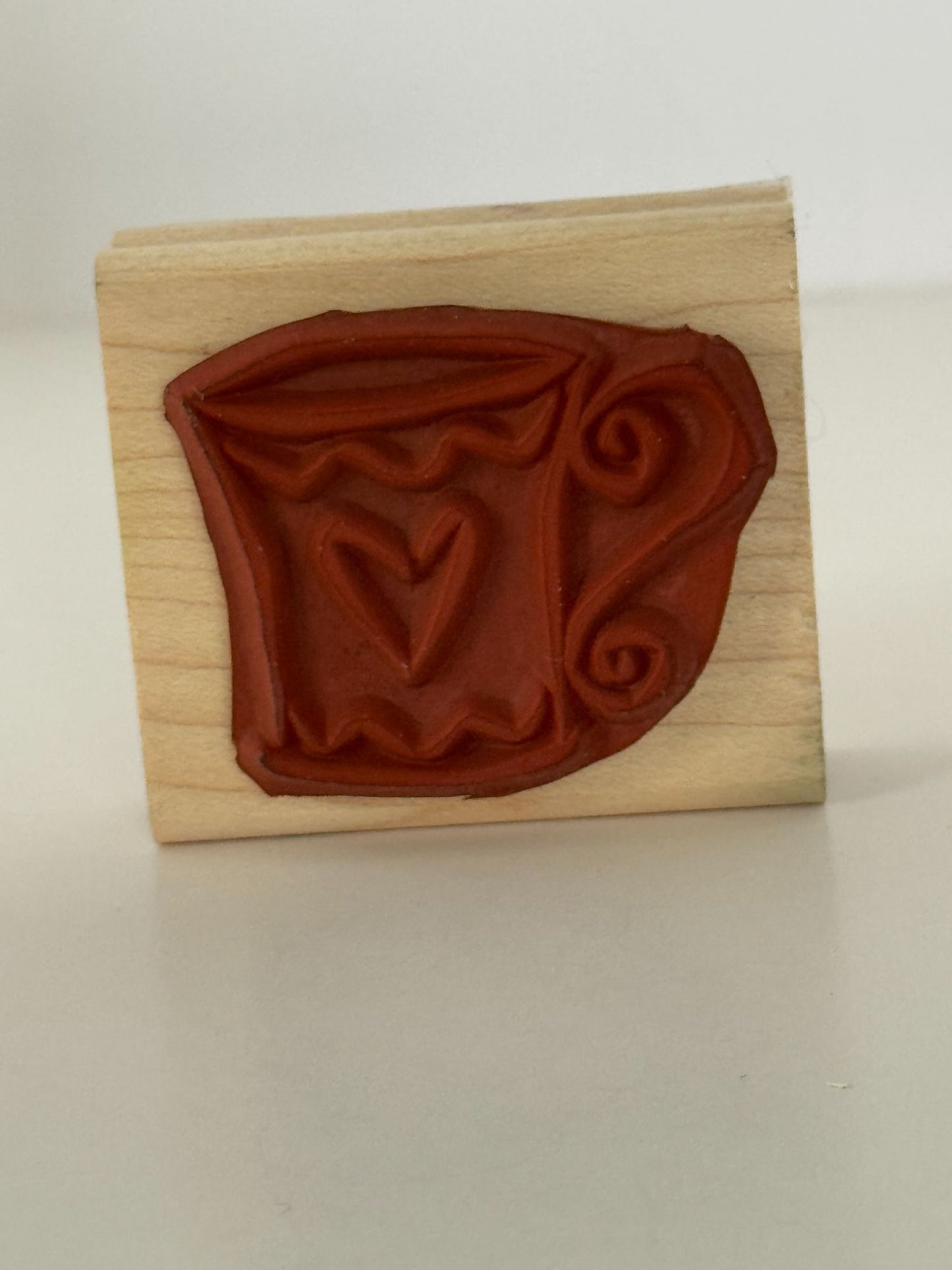 Stampin Up! Rubber Stamps Coffee Mug with Steam Swirls Tea Cup Heart Card Making