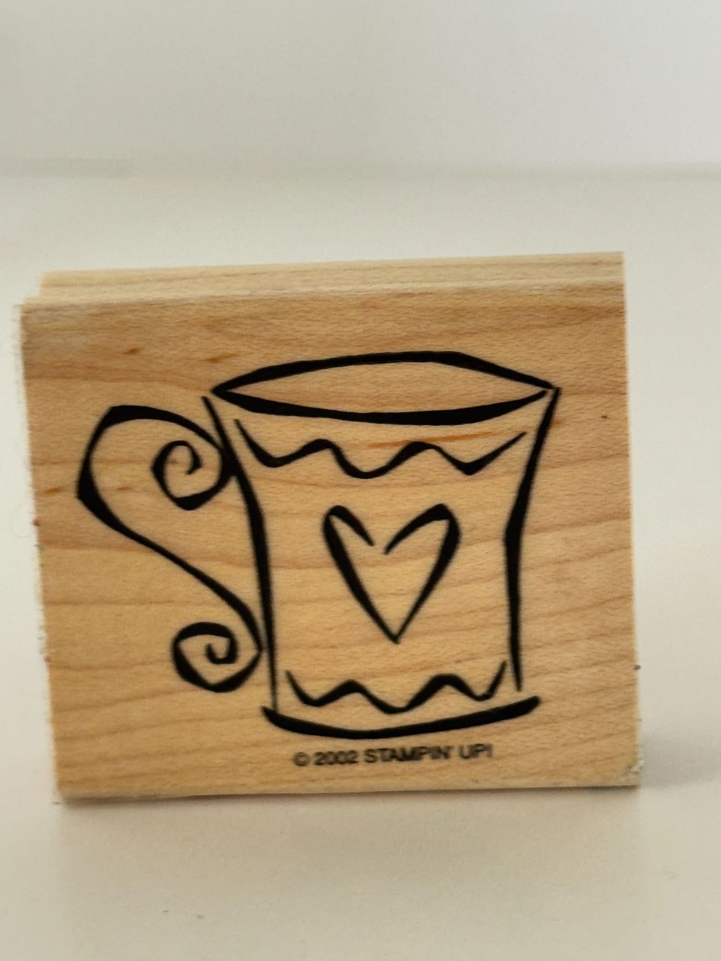 Stampin Up! Rubber Stamps Coffee Mug with Steam Swirls Tea Cup Heart Card Making