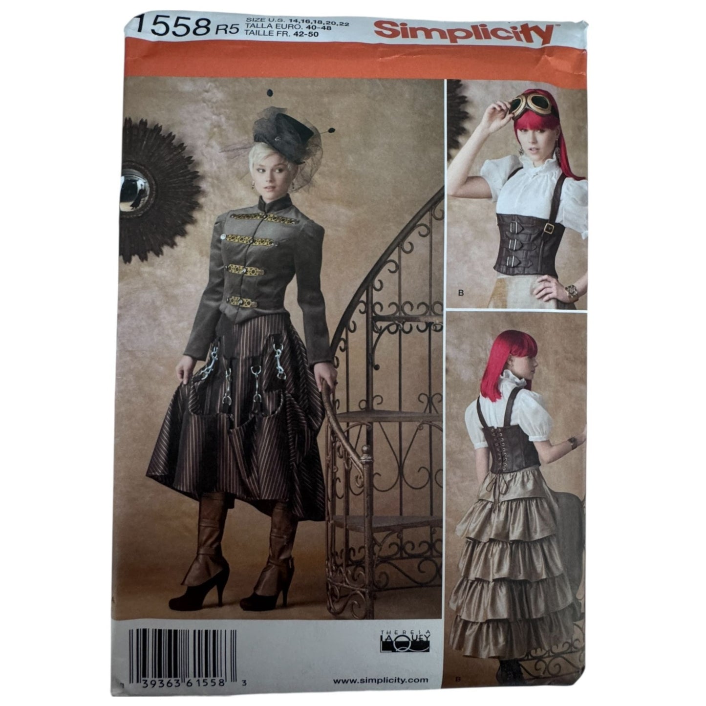 Simplicity Sewing Pattern 1558 Steampunk Costume Victorian Jacket Corset Skirt 14-22 LaQuey Uncut