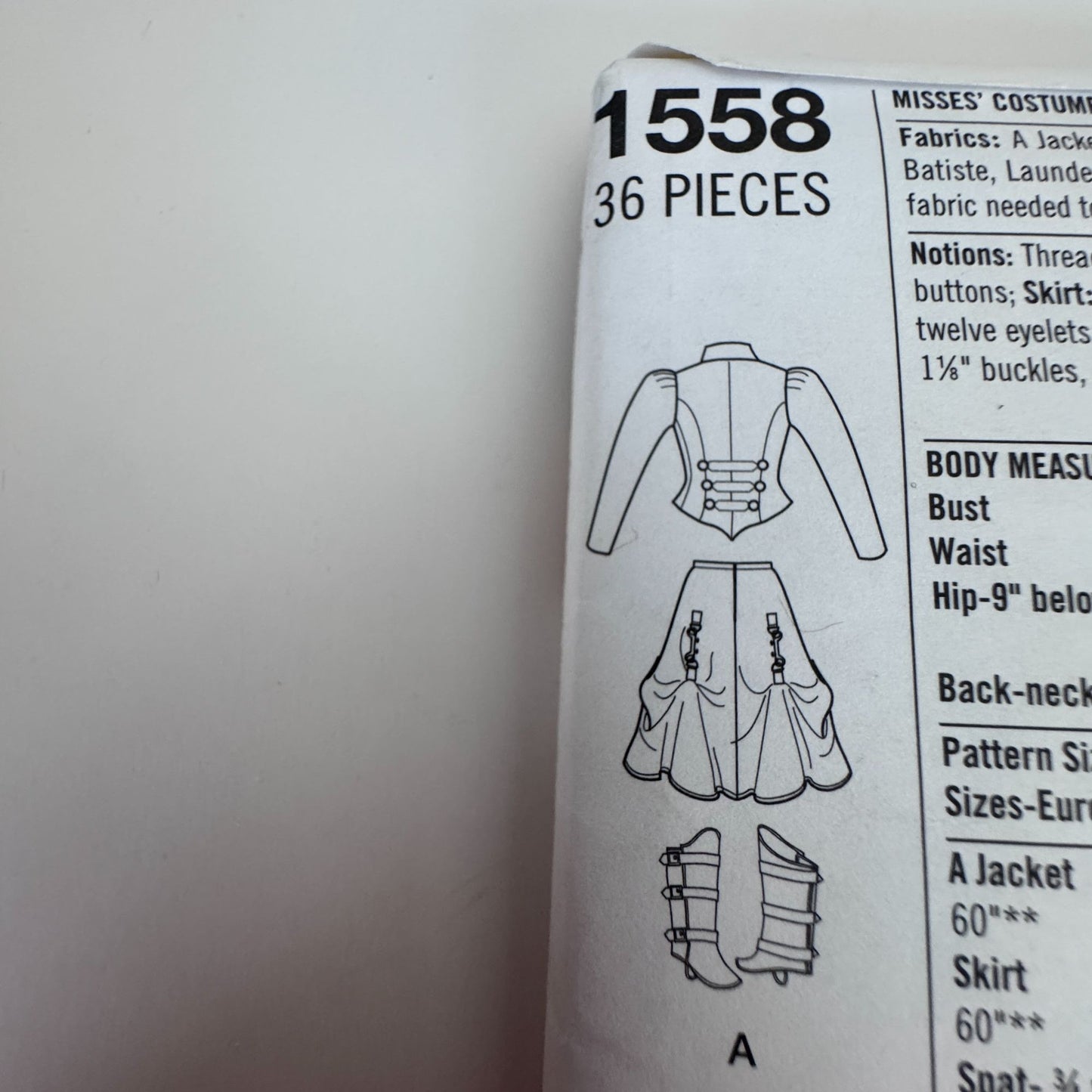 Simplicity Sewing Pattern 1558 Steampunk Costume Victorian Jacket Corset Skirt 14-22 LaQuey Uncut