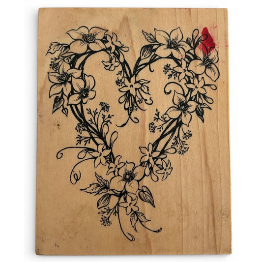PSX Rubber Stamp Floral Heart Jasmine Flowers Spring Mothers Day Cardmaking Large