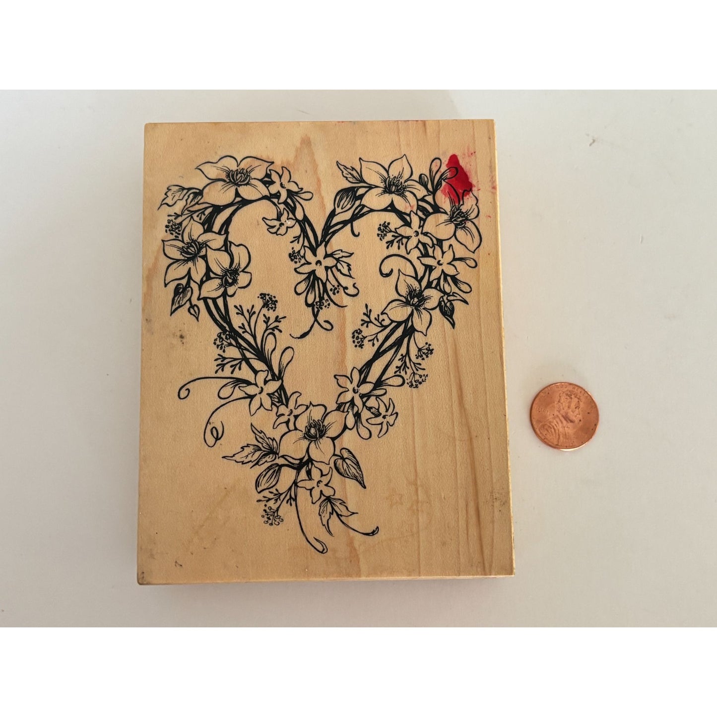 PSX Rubber Stamp Floral Heart Jasmine Flowers Spring Mothers Day Cardmaking Large