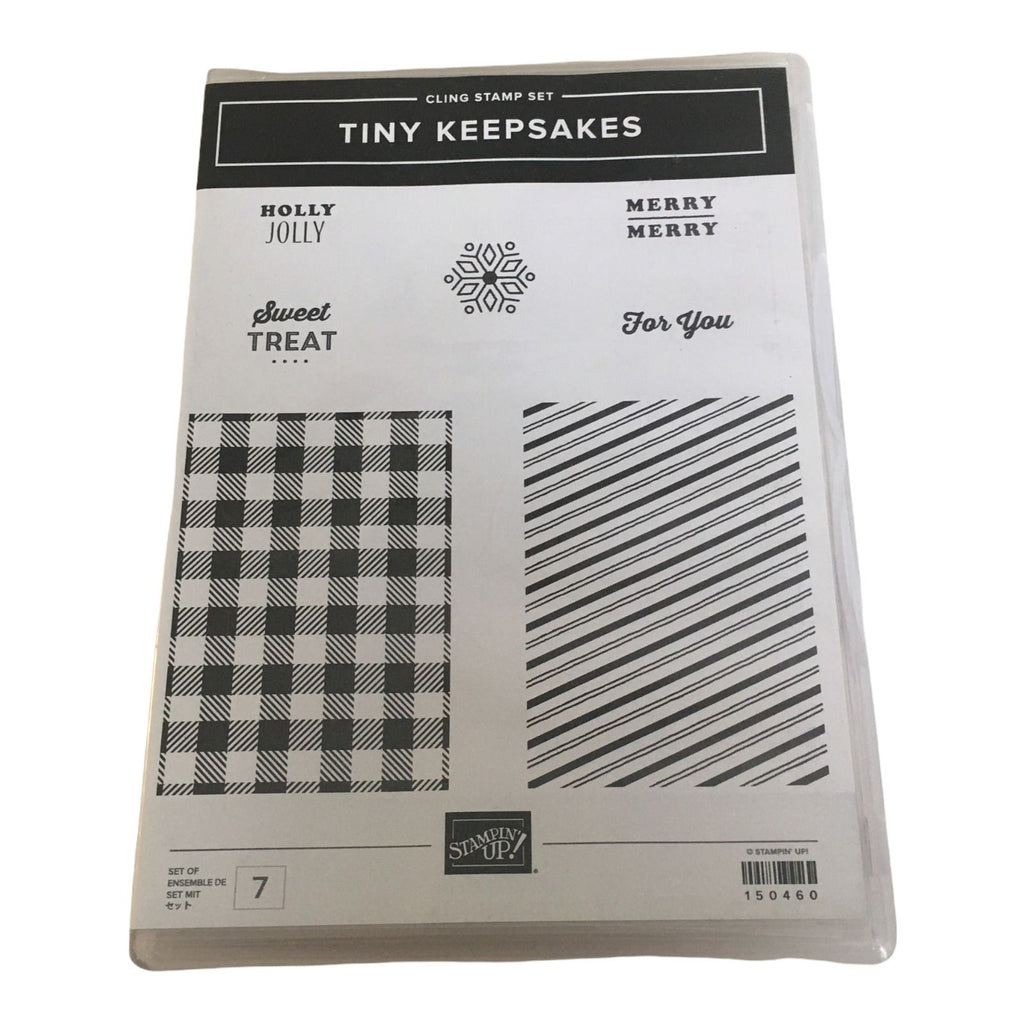 Stampin Up Cling Stamps Set Tiny Keepsakes Christmas Gift Tag Card Making Words