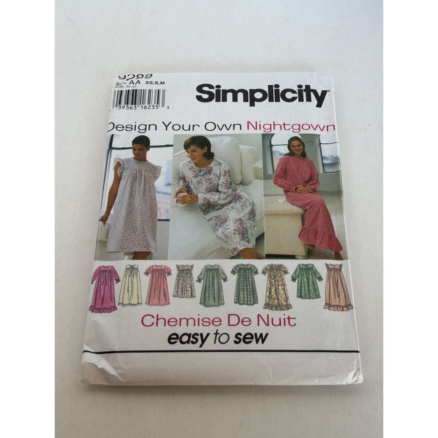 Simplicity Sewing Pattern 9289 Design Your Own Nightgown Pajamas Easy XS-M Uncut