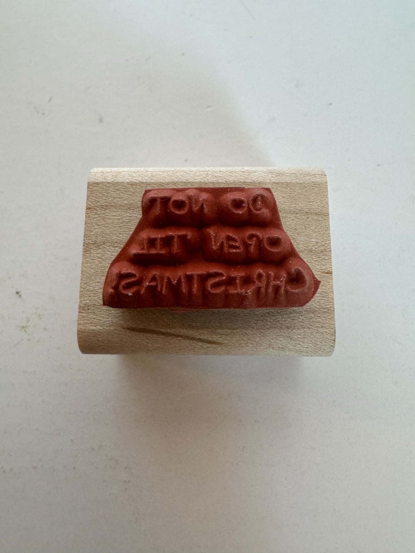 Stampin Up Rubber Stamp Do Not Open Til Christmas Gift Tag Card Making Words