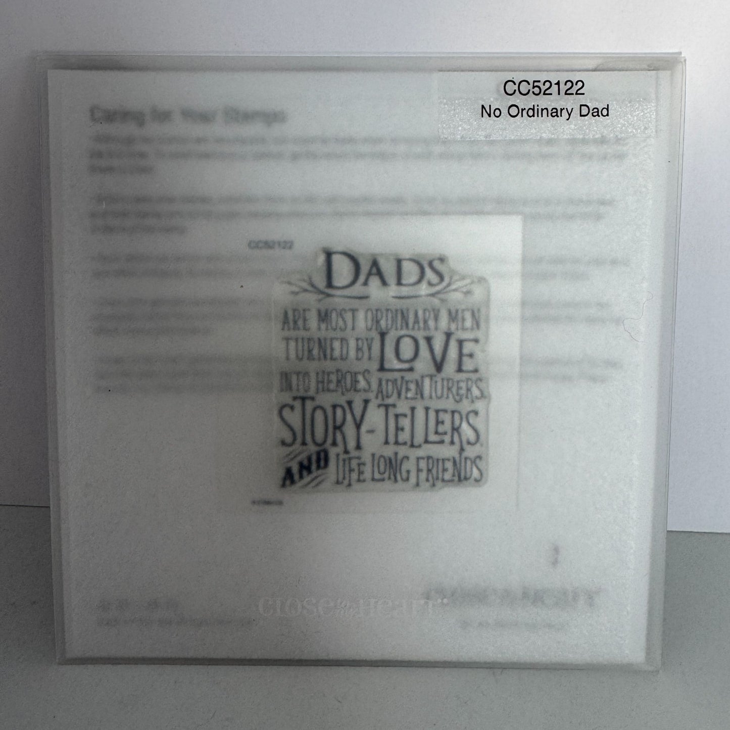 CTMH My Acrylix Acrylic Stamp Set No Ordinary Dad Hero Fathers Day Sentiment