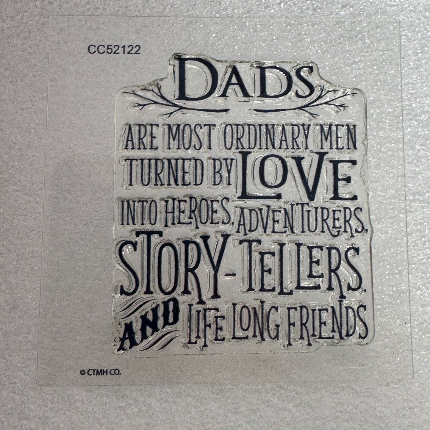 CTMH My Acrylix Acrylic Stamp Set No Ordinary Dad Hero Fathers Day Sentiment