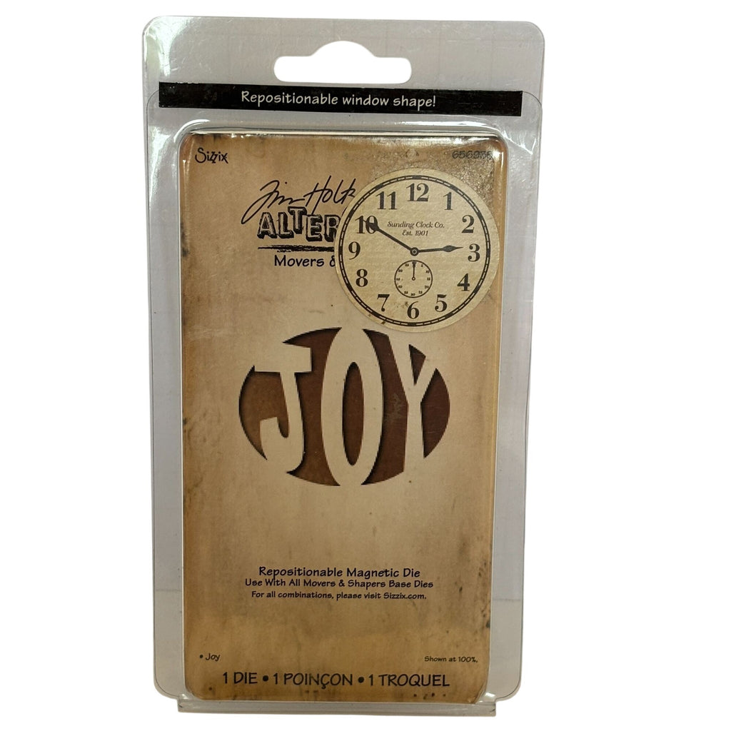 Tim Holtz Sizzix Alterations Joy Die Christmas Holiday Cardmaking Word Sentiment Repositionable Magnetic
