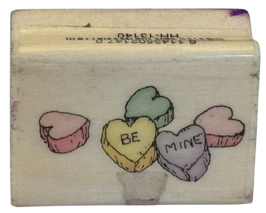Uptown Rubber Stamp Valentine Hearts Candy Be Mine Holly Pond Hill Love Cards