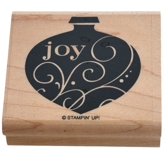 Stampin Up Rubber Stamp Joy Christmas Ornament Winter Holidays Card Making Craft