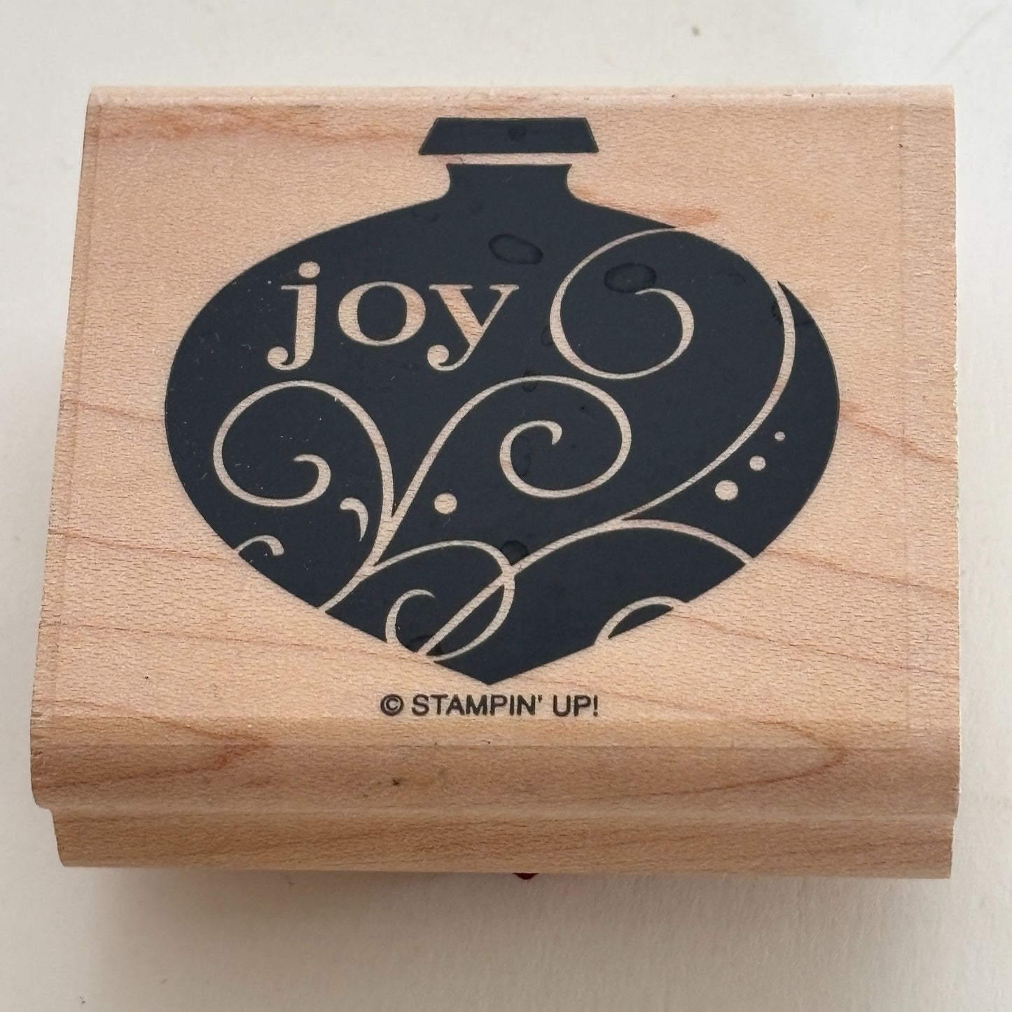 Stampin Up Rubber Stamp Joy Christmas Ornament Winter Holidays Card Making Craft