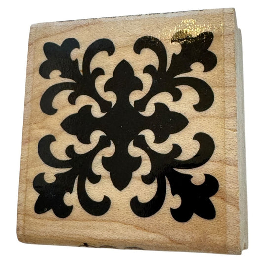 Brother Sister Wooden Rubber Stamp Florentine Medallion Background Motif Baroque