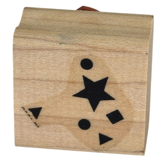 Stampin Up Rubber Stamp Geometric Shapes Star Confetti Background Circle Square