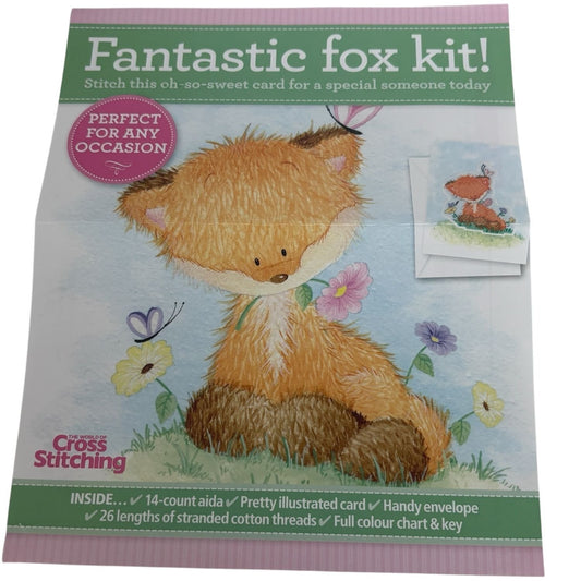 The World of Cross Stitching Cross Stitch Kit Greeting Card Fantastic Fox Animal