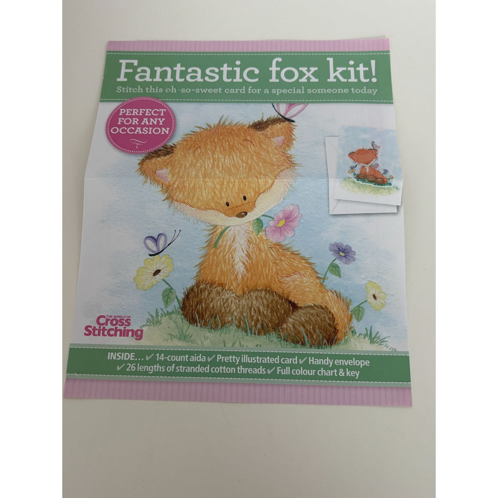 The World of Cross Stitching Cross Stitch Kit Greeting Card Fantastic Fox Animal