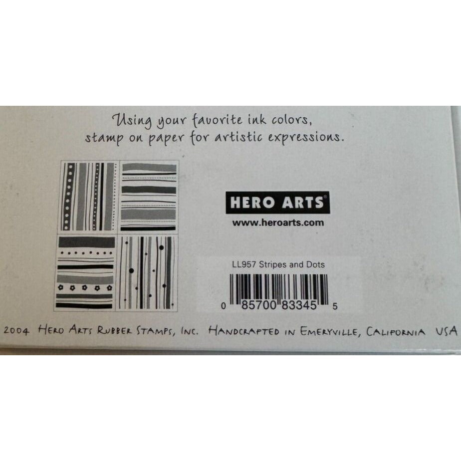 Hero Arts Rubber Stamp Set of 4 Stripes and Dots Birthday Card Making Background