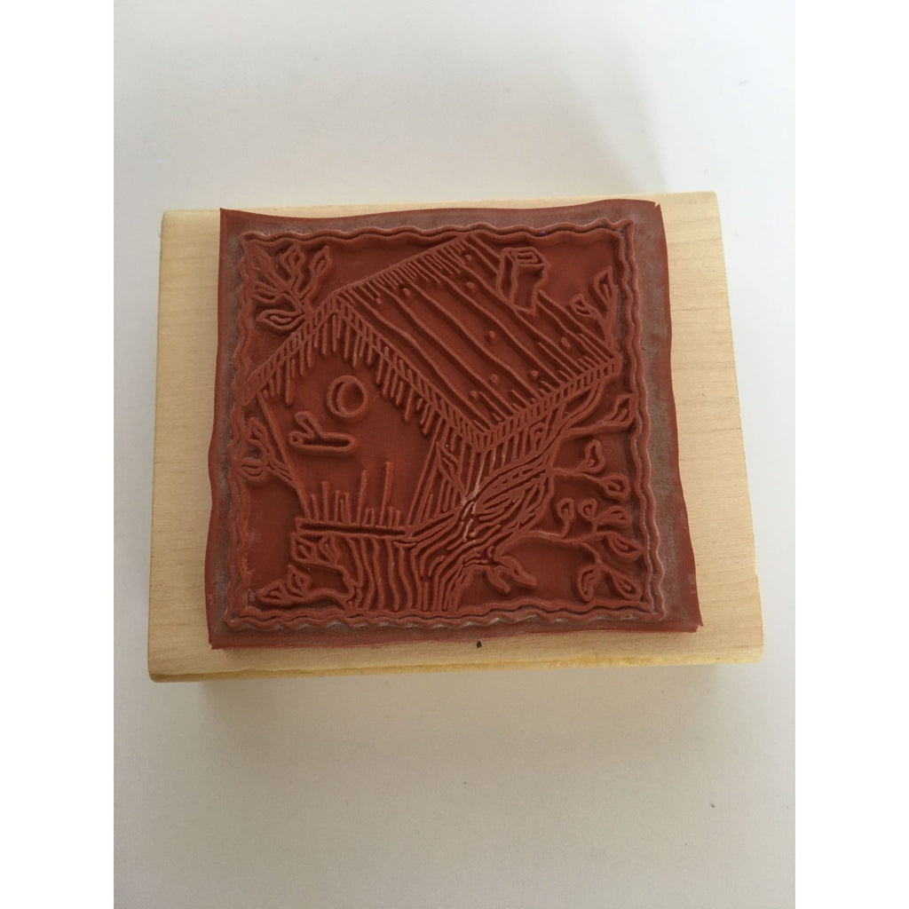 Anitas Birdhouse Rubber Stamp Spring Garden Yard Framed Card Making Wood Mounted