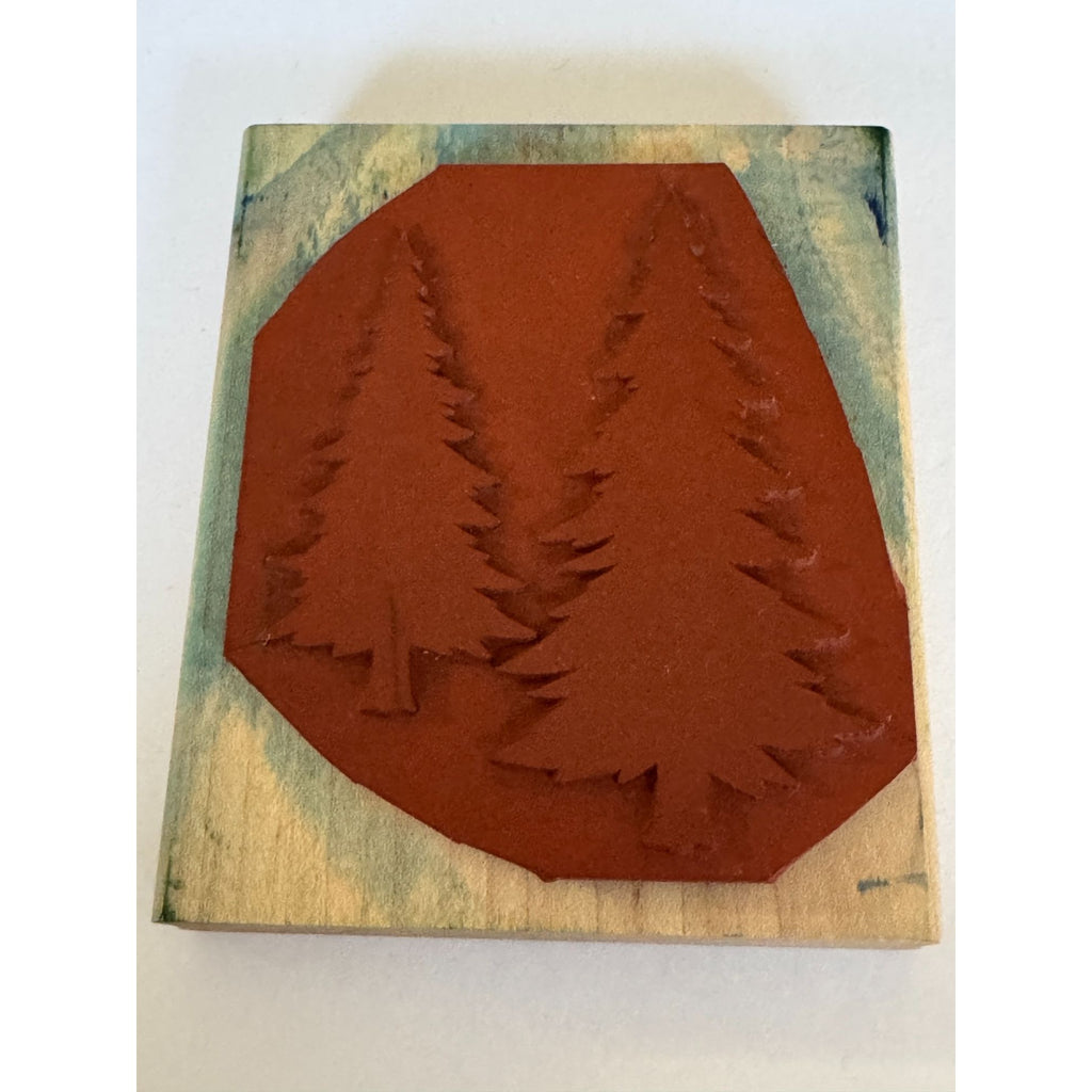 Stampin Up Rubber Stamp Evergreen Pine Tree Silhouette Christmas Card Making Big