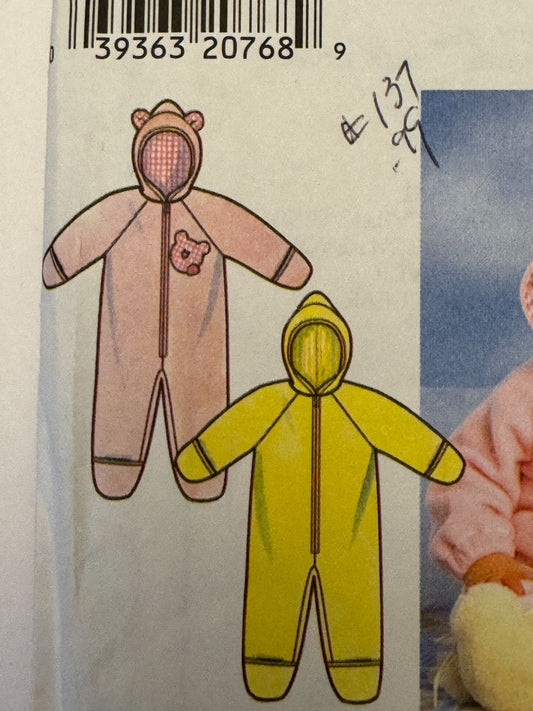 Simplicity Sewing Pattern 7807 Baby Romper Jacket Pants Blanket Winter NB 18M UC