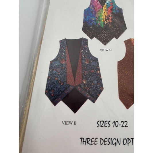 Osage County Quilt Factory Sewing Pattern Mid Length Designer Vest 10-12 Uncut