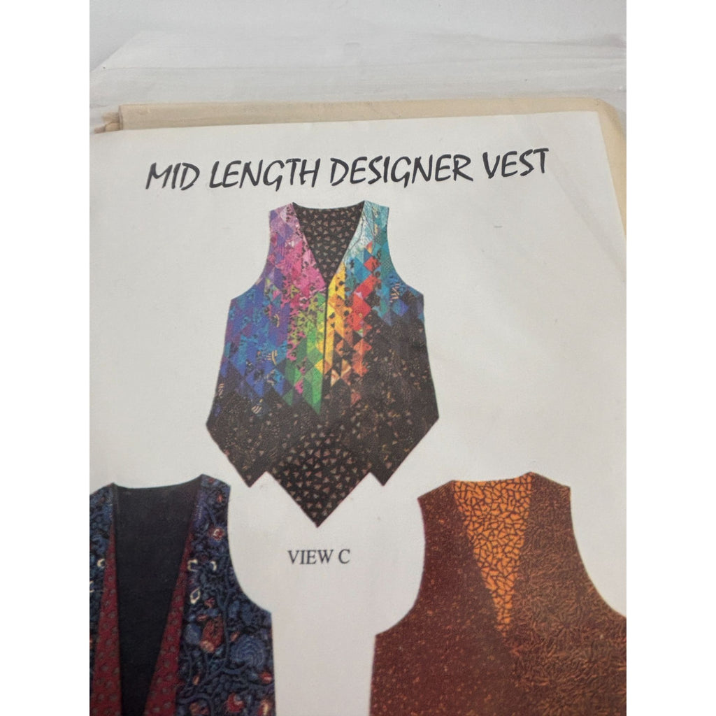 Osage County Quilt Factory Sewing Pattern Mid Length Designer Vest 10-12 Uncut