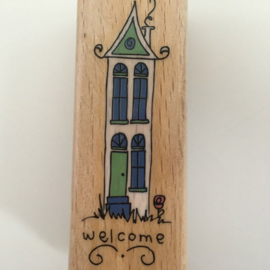 Hampton Art Studio G Rubber Stamp Welcome House Real Estate Agent Card Making