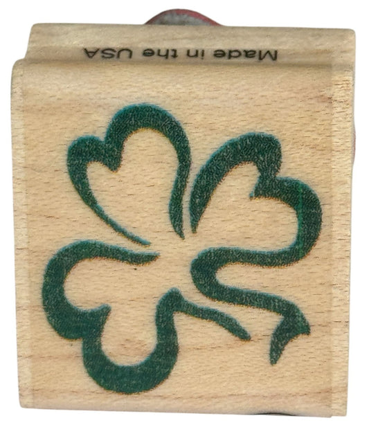 Hampton Art Rubber Stamp Clover Leaf Shamrock St Patricks Day Card Making Saint