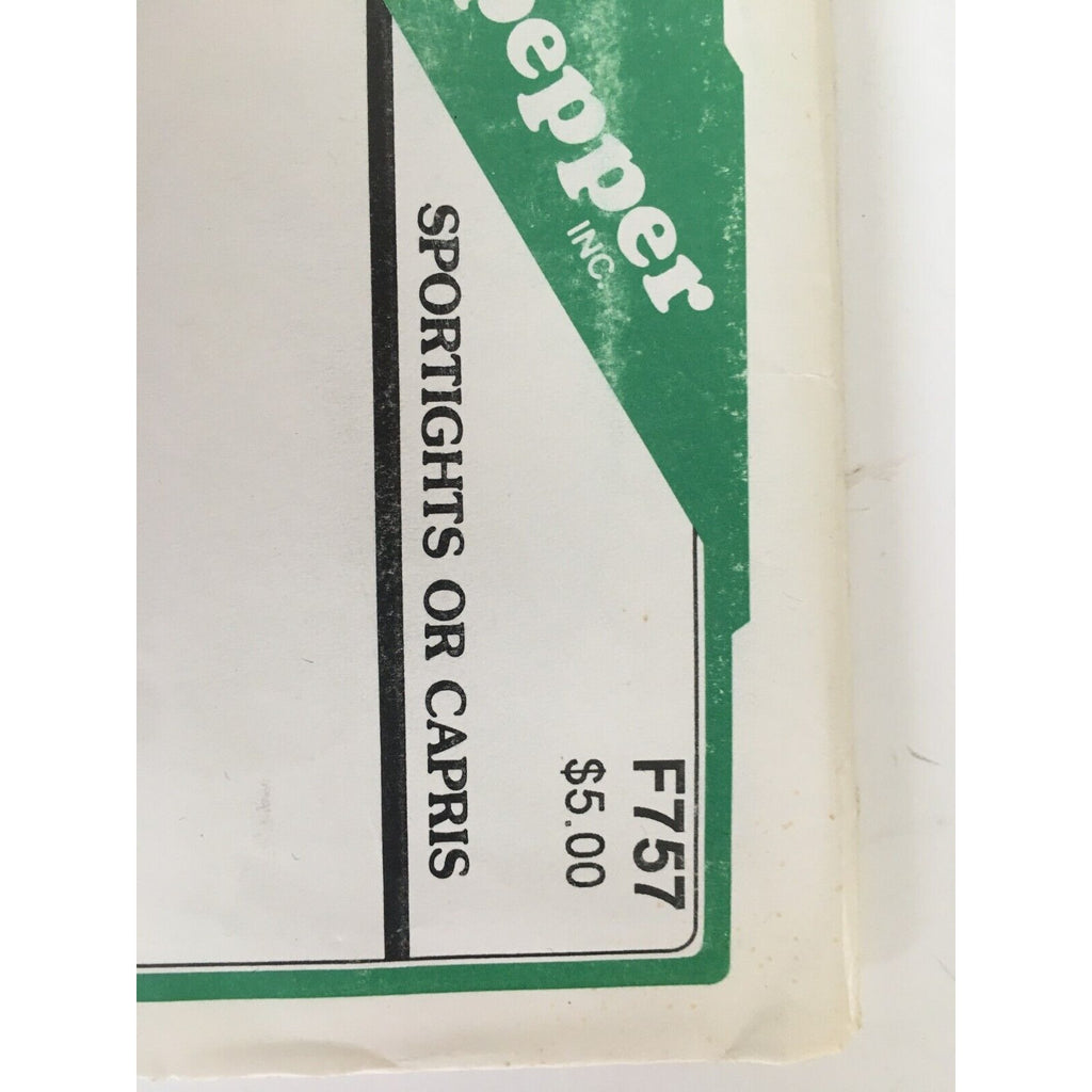 The Green Pepper Sewing Pattern F757 Misses Sportights Capris Athletic S M L UC