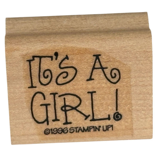 Stampin Up Rubber Stamp Its A Girl Baby Announcement Shower Card Making Words