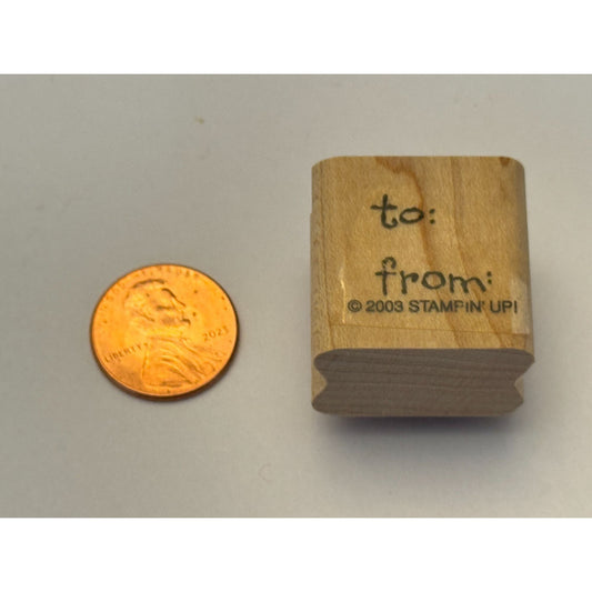 Stampin Up Rubber Stamp To and From Gift Tag Card Making Words Wrap Presents