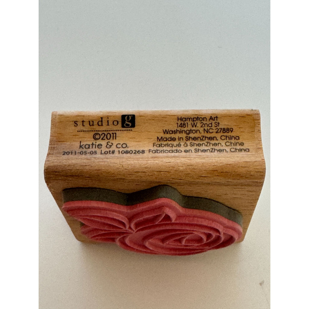Studio G Rubber Stamp Rose Flower with Leaves Love Valentines Day Card Making