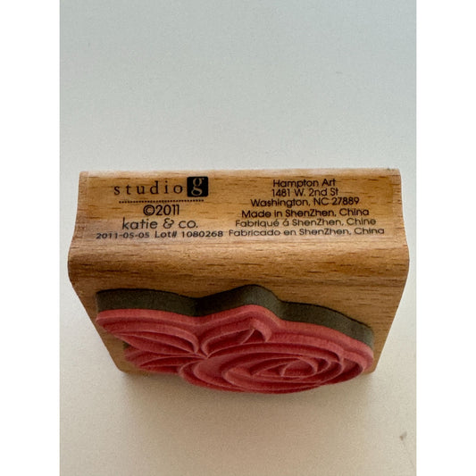 Studio G Rubber Stamp Rose Flower with Leaves Love Valentines Day Card Making