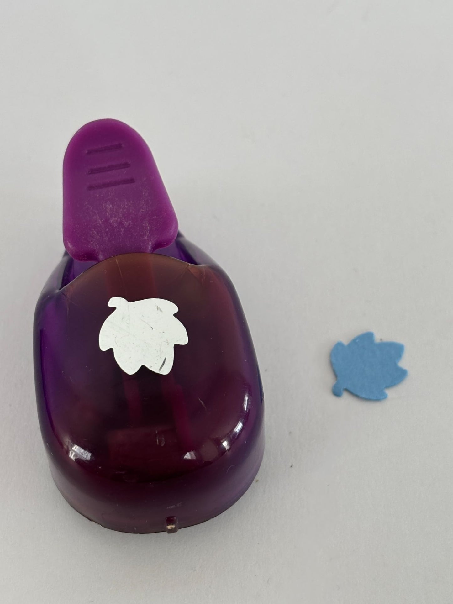 EK Success Paper Punch Leaf Shape Craft Small Fall Season Purple Whale Tail