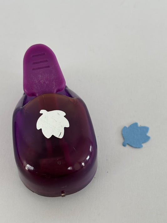 EK Success Paper Punch Leaf Shape Craft Small Fall Season Purple Whale Tail
