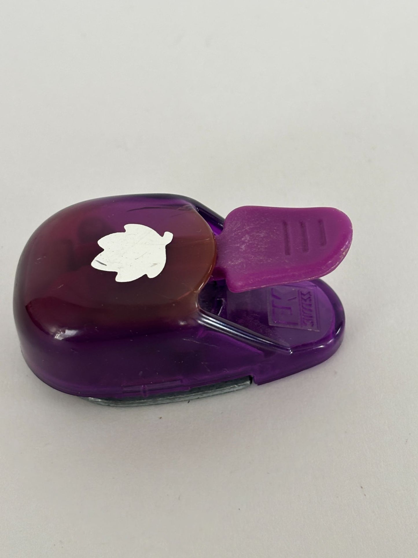 EK Success Paper Punch Leaf Shape Craft Small Fall Season Purple Whale Tail
