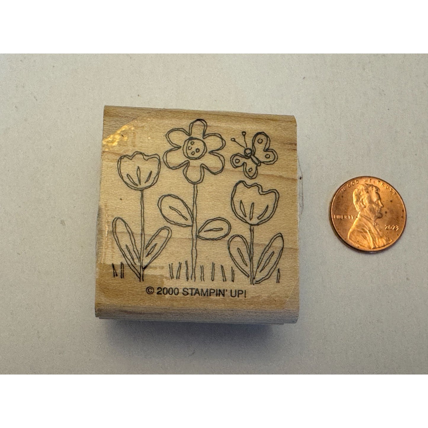 Stampin Up Rubber Stamp Flowers Butterfly Garden Spring Card Making