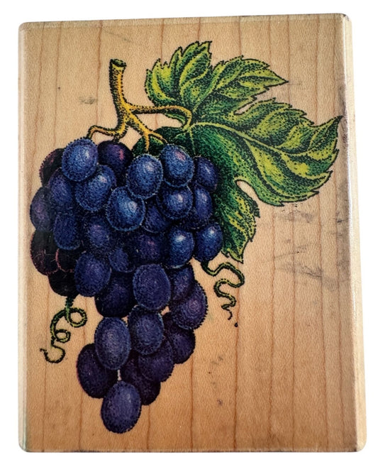 Rubber Stampede Rubber Stamp Grapes Grape Cluster Wine Fruit Food Card Making