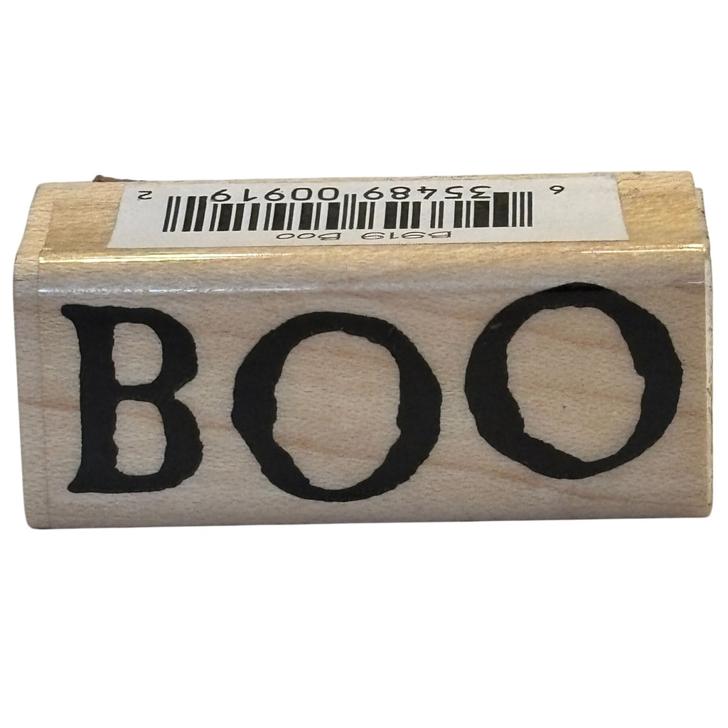 Annette Allen Watkins Rubber Stamp Boo Halloween Cardmaking Word Sentiment Wood Mounted