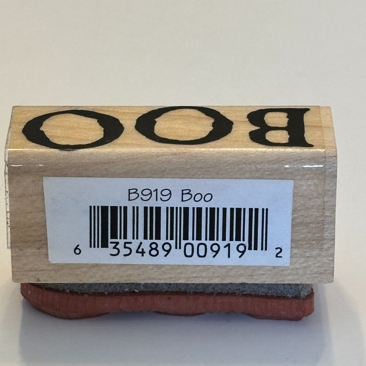 Annette Allen Watkins Rubber Stamp Boo Halloween Cardmaking Word Sentiment Wood Mounted